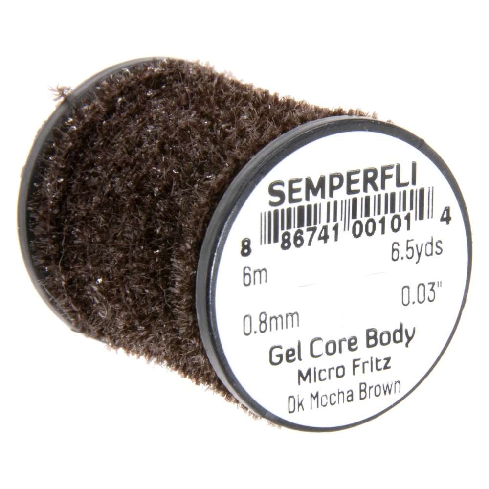 Semperfli Gel Core Body Micro Fritz Dark Mocha Brown Fly Tying Materials (Product Length 6.56 Yds / 6m)